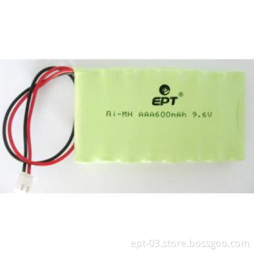 NI-MH AAA600mAh 9.6V rechargeable Battery pack for solar light
